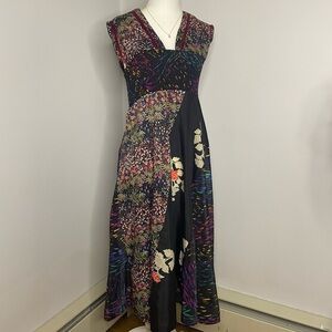Vintage California On The Rocks Floral Midi Dress 7 Medium